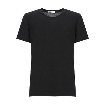 Black Cotton T-shirt with Printed Logo