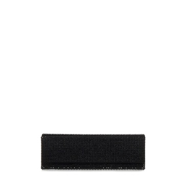 Black Crystal Embellished Foldover Bag
