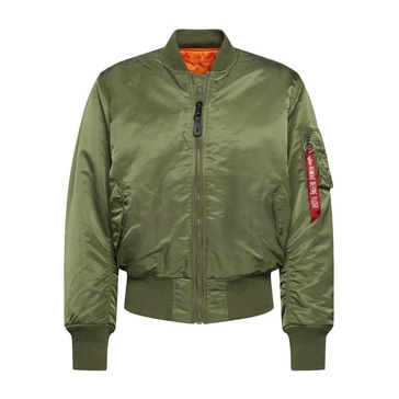 Green Bomber Jacket with Ribbed Details