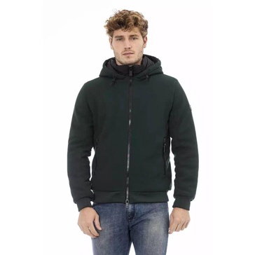 Elegant Monogram Zip Jacket Green