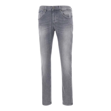 Black Cotton Jeans with Stone Washed Effect