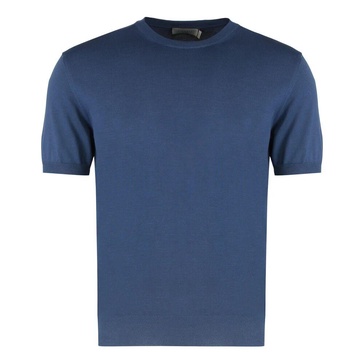 Ribbed Cotton Short Sleeve Sweater