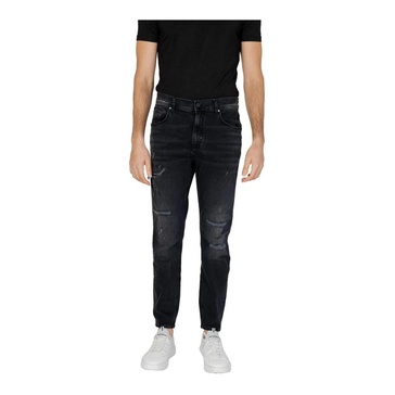 Black Cotton Zip Jeans Spring/Summer