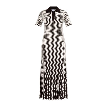 Striped wool polo dress