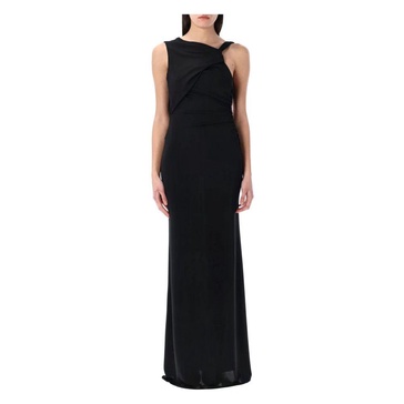 Black Draped Maxi Dress