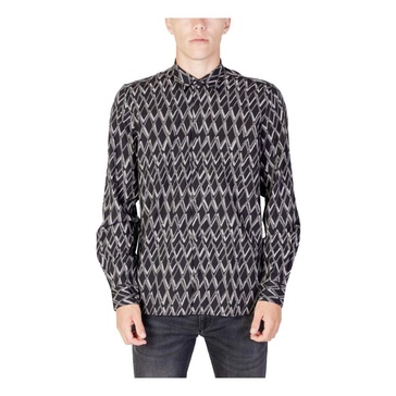 Geometric Long Sleeve Shirt Black