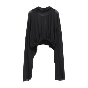 Black Hooded Sweater Elasticated Hem