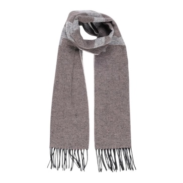 Beige Check Pattern Woolen Scarf