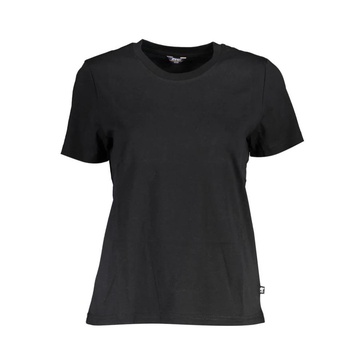 Black Cotton Tee with Contrast Details