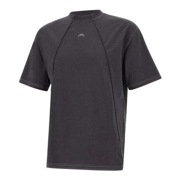 Smoky Grey Cotton T-shirt with Logo