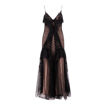 Black Dress with Zip Closure and Voile Insert