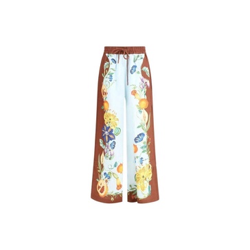 Floral Wide Leg Linen Pants
