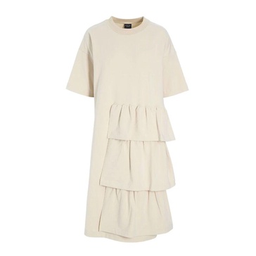 Elegant Ivory Flounce Dress