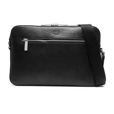 Grained Leather Crossbody Bag with Zip Pocket