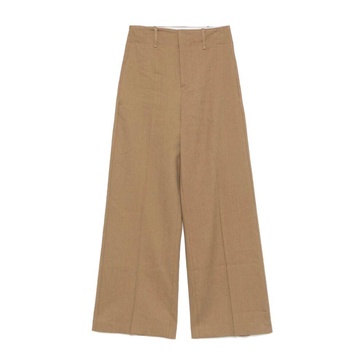 Brown Trousers with Olive Green Details