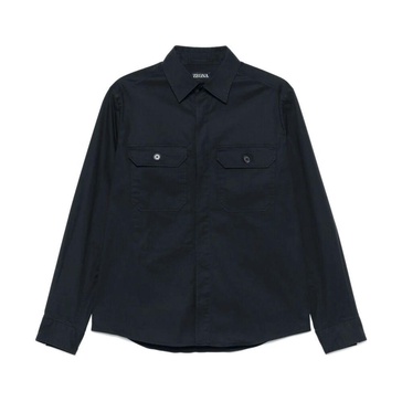 Navy Blue Button-Up Shirt