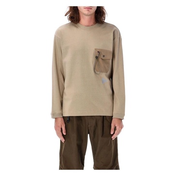 Beige Sweatshirt with Front Pocket