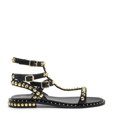 Gladiator Style Black Leather Sandal