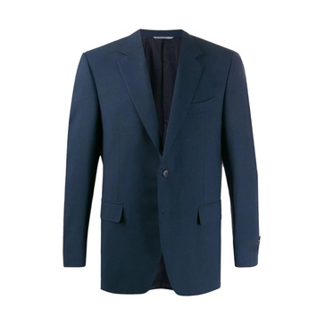 Blue Wool Knit Blazer Jacket