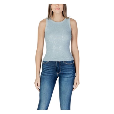 Blue Sequin Tank Top