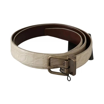 Luxury Beige Gold Leather Belt
