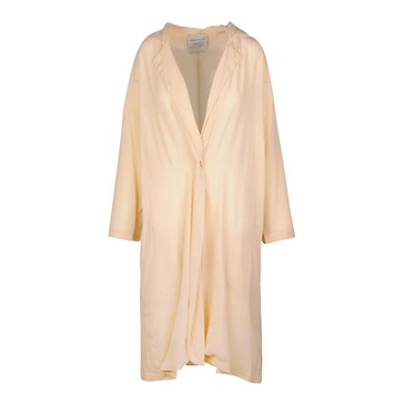 Crepe Coat with Pointed Collar