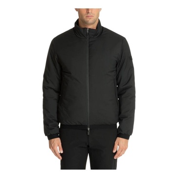 Zip Plain Logo Pockets Down Jacket