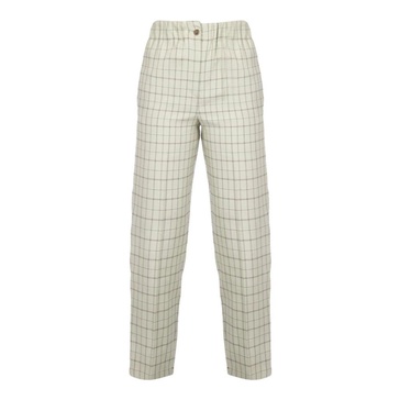 Cotton blend straight leg pants