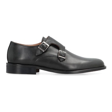 Monk-strap leather shoes