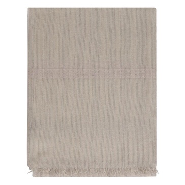 Striped Cashmere Scarf with Fringed Hemline