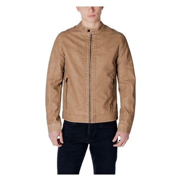 Beige Zip-Up Jacket with Pockets