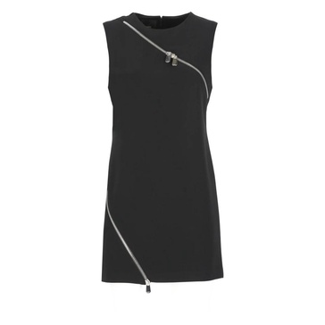 Black Sleeveless Dress with Asymmetric Zip