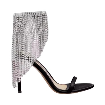 Crystal Draped Satin Sandals