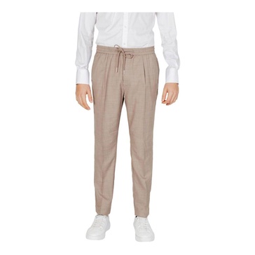 Beige Elasticated Trousers with Pockets