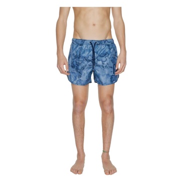 Blue Printed Swimwear with Laces
