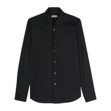 Black Cotton Blend Classic Collar Shirt