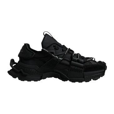 Black Lace Up Sneakers with Logo