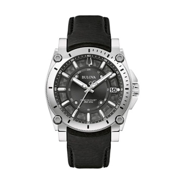 Precisionist Black Leather Strap Watch