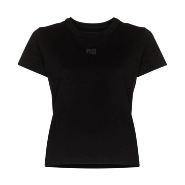 Black Essential Logo Tee with Bound Neck