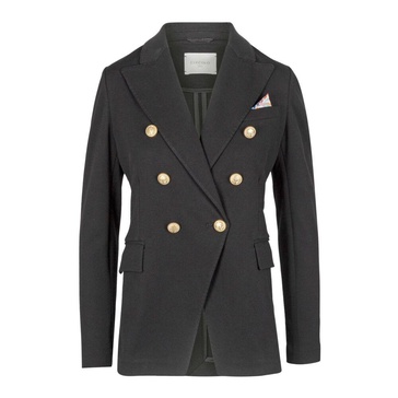 Double-breasted piquet blazer