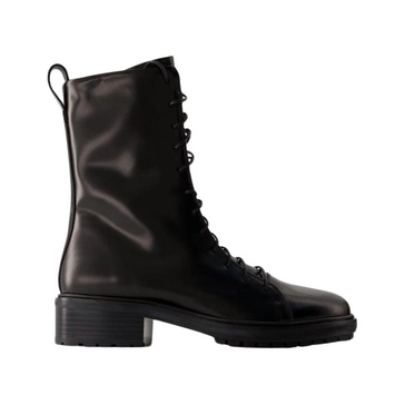 Black Leather Ankle Boots