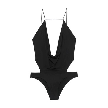 V-neck Adjustable Strap Body in Black
