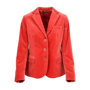 Front Button Closure Back Slit Blazer