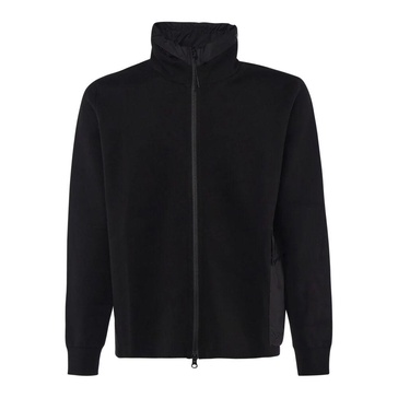 Black Cotton Zip Sweater