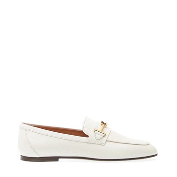 White Leather Loafer Shoes