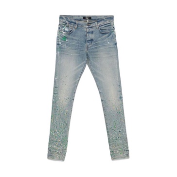 Light Blue Paint Splatter Skinny Jeans