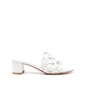 White Leather Multi-Way Strap Sandals