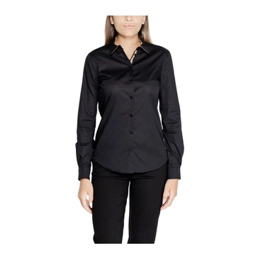 Classic Style Black Cotton Long Sleeve Shirt