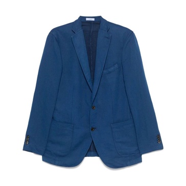Blue Buttoned Jacket with Pockets