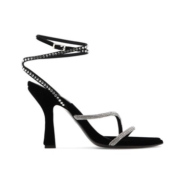 Velvet heeled sandals